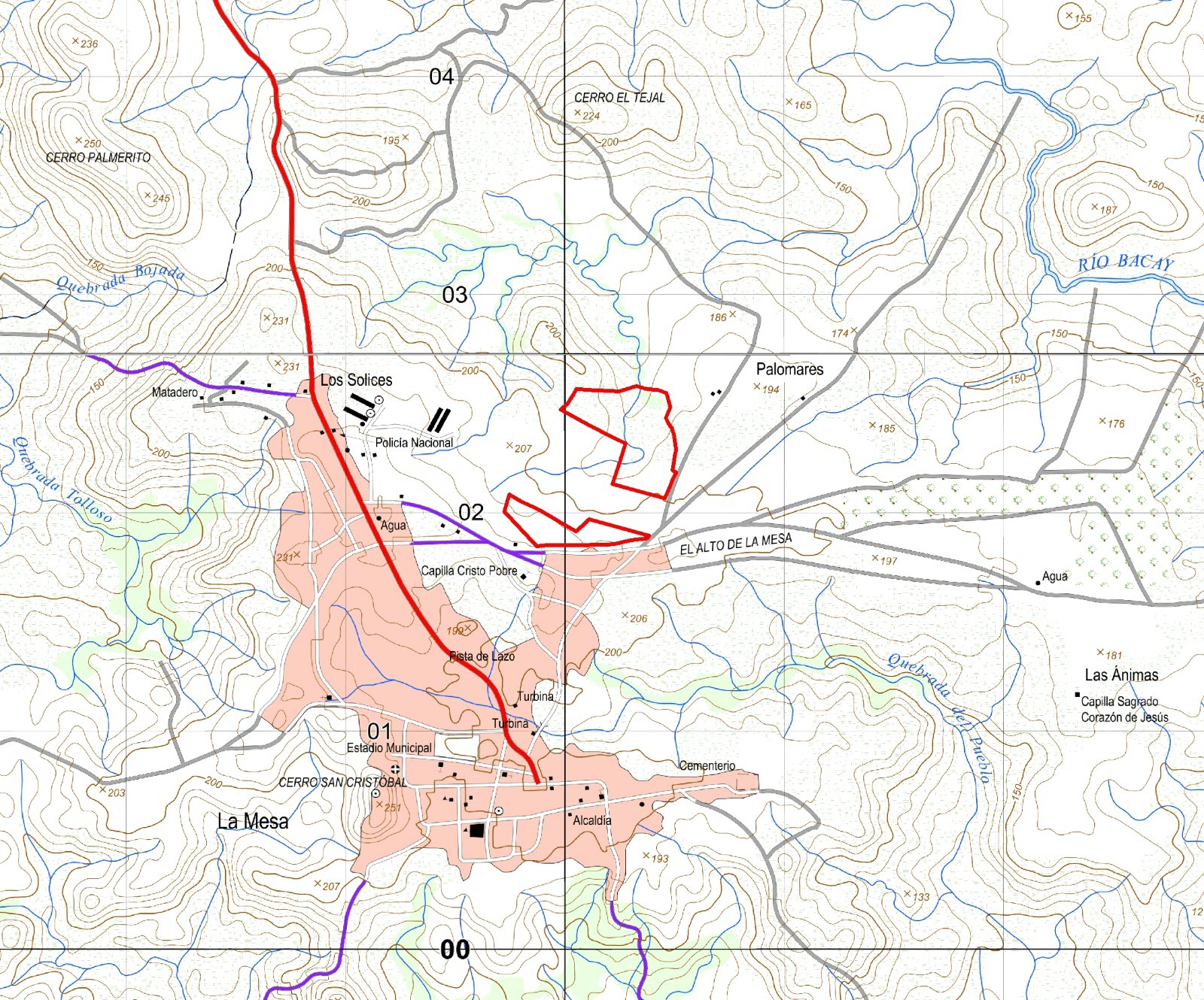 Imagen 4 – ubicación topográfica de Alto de la Mesa